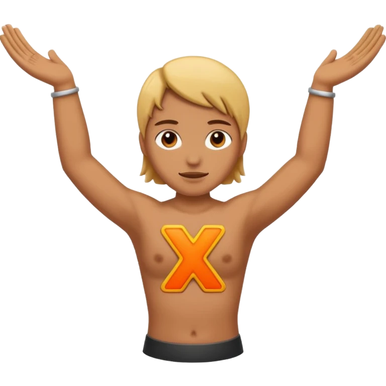 Please make an emoji where the wearer marks O or X with his arm. emoji