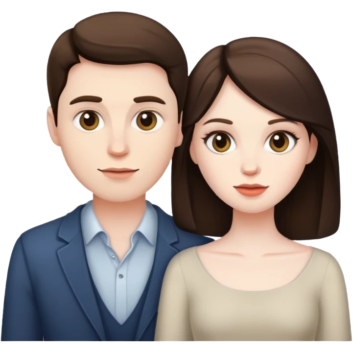 brunette couple pale emoji