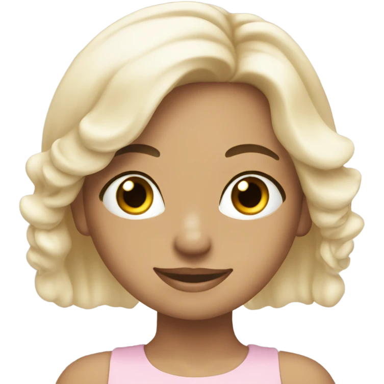 beautiful blonde girl wearing light pink doing pilates emoji