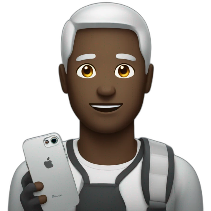 Man with iPhone 13 Pro emoji