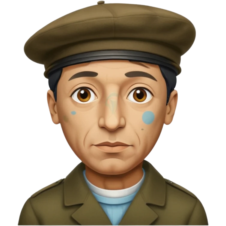 pablo picasso is painting on canvas emoji