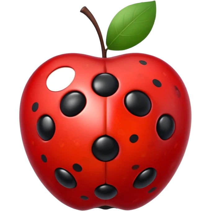 ladybug emoji, no legs visible, apple text message style emoji