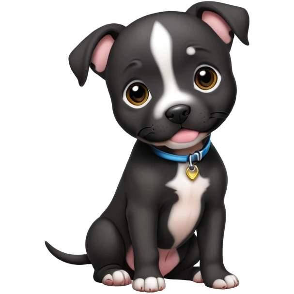 Black Pittbull puppy emoji