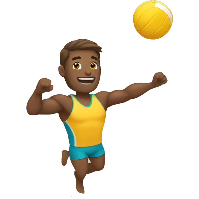 Male Beach volleyball player hitting emoji
