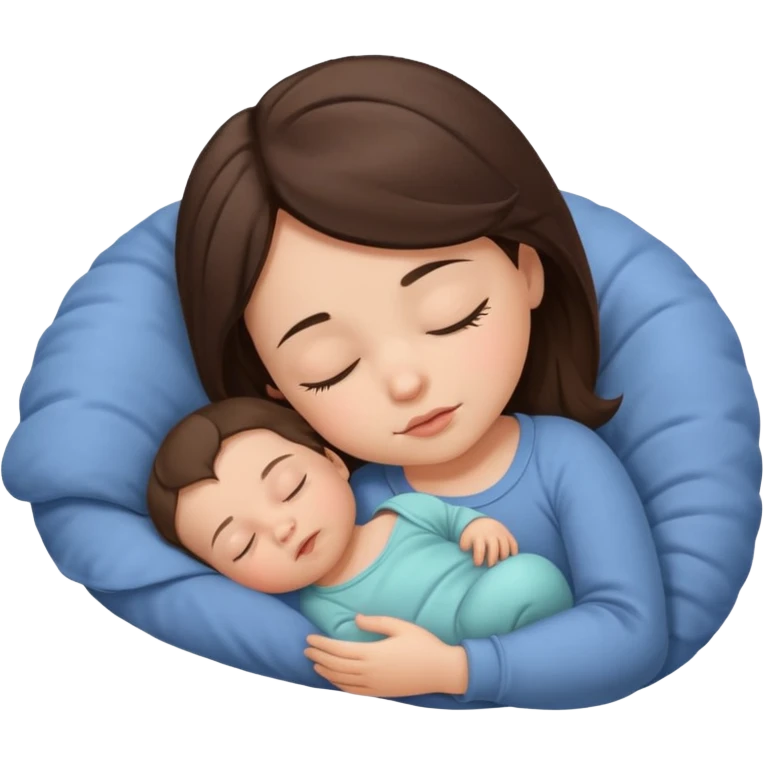 small baby sleeping brunette emoji