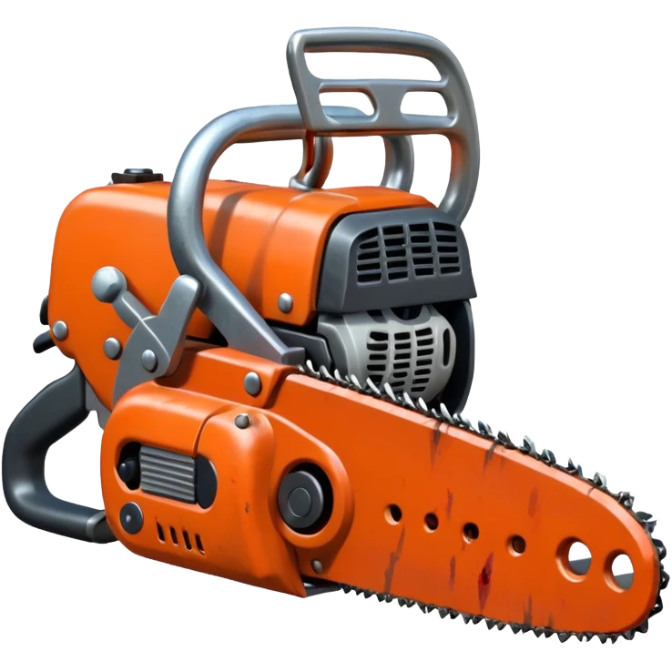 creepy Chainsaw, cartoon horror emoji, no background emoji