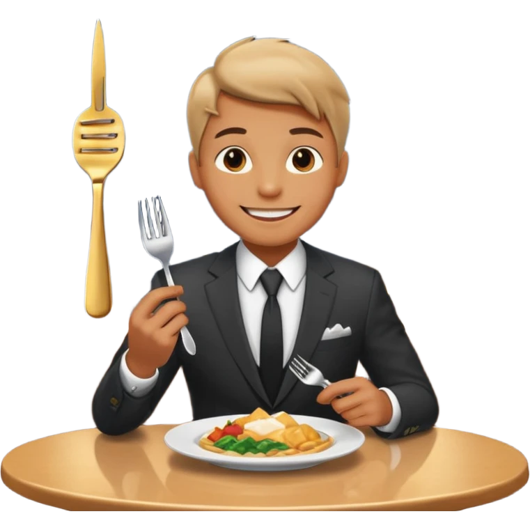 someone who eats in restaurants high above the city with the city on the background
 emoji