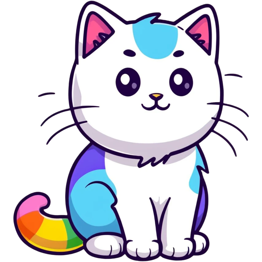 LGBTQ cat with rainbow colors emoji