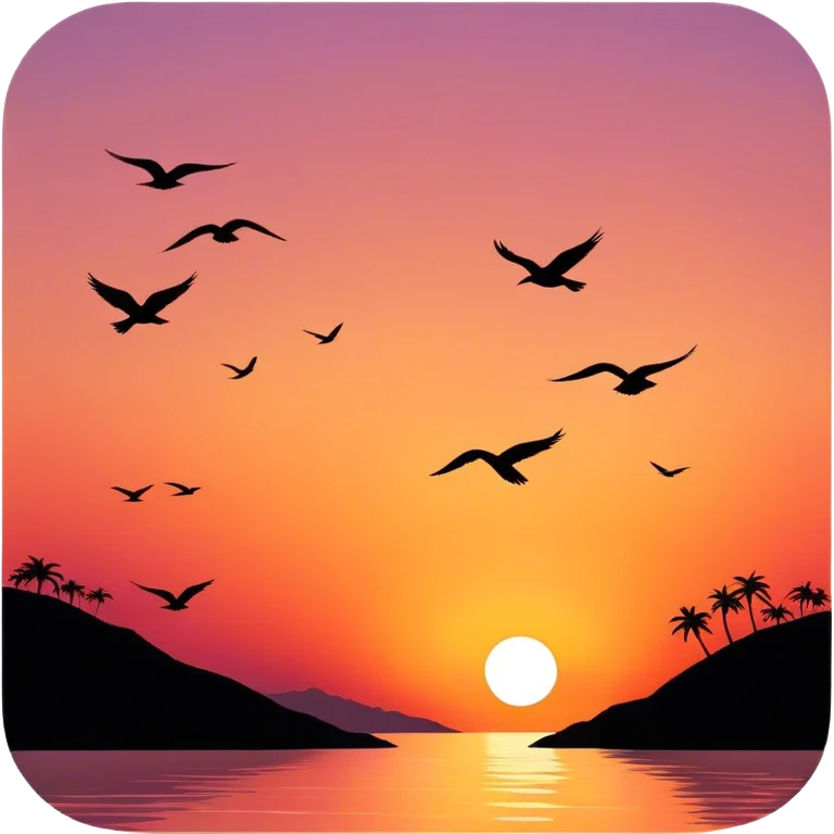Sunset with birds emoji