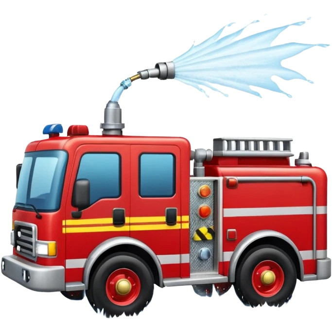 Fire truck throwing water emoji