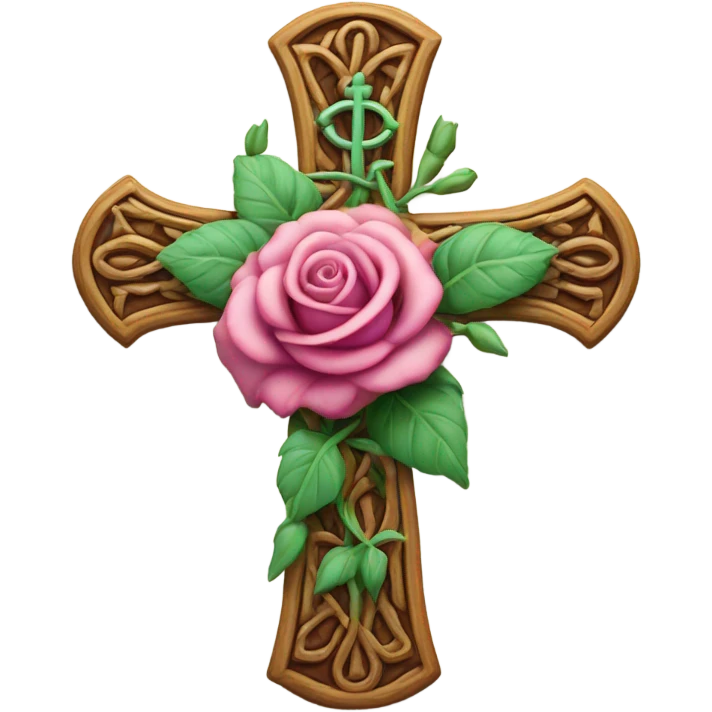 Rose and cross emoji