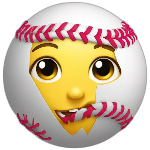 girl softball face in a ball emoji