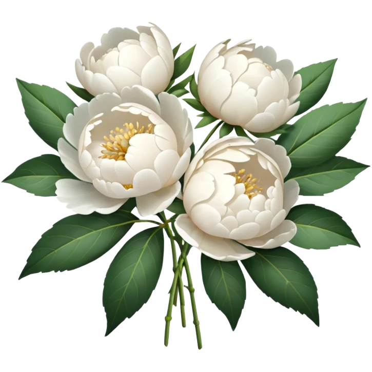 White peonies bouquet  emoji