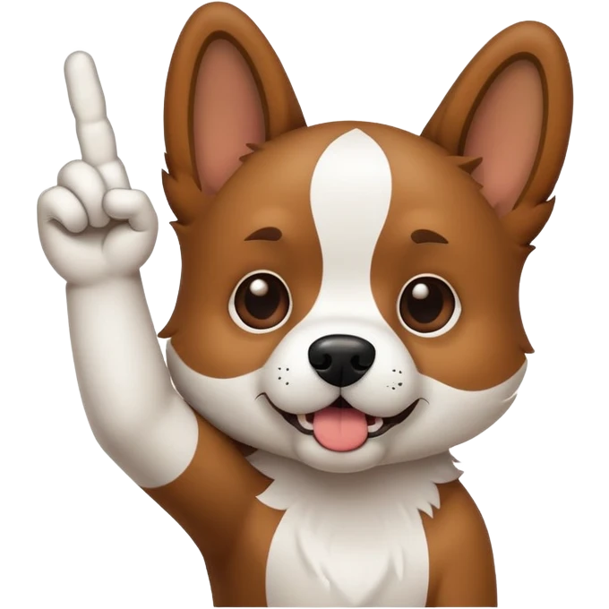 Dog sticking up middle finger emoji