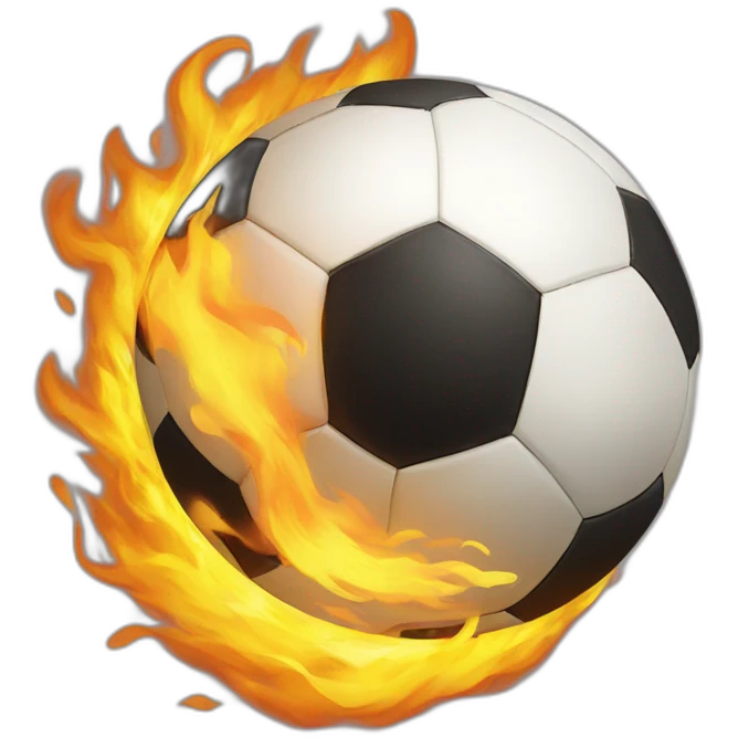 Ballon de football en feu emoji