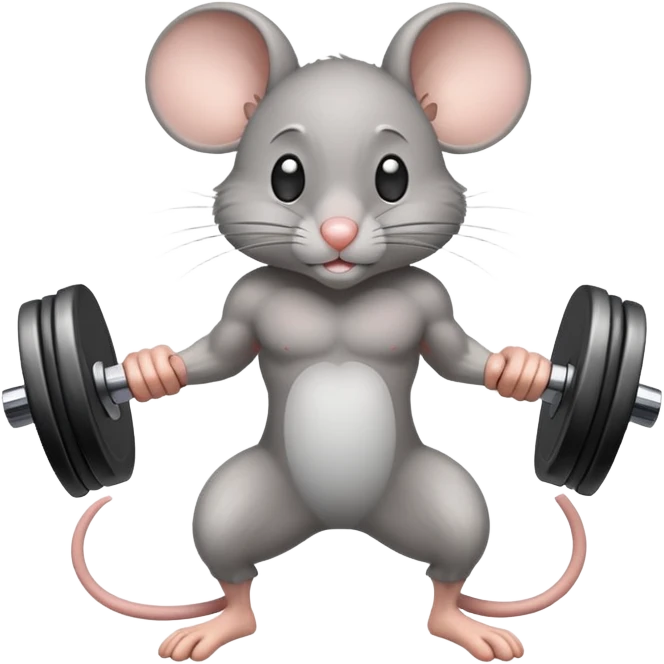A mouse lifting weights  emoji