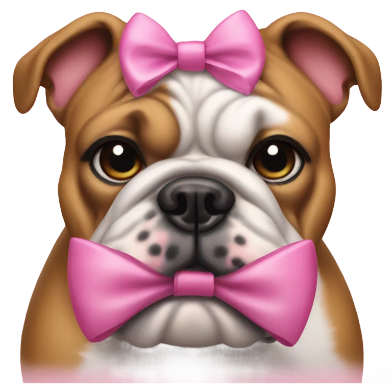 Bulldog with pink now emoji