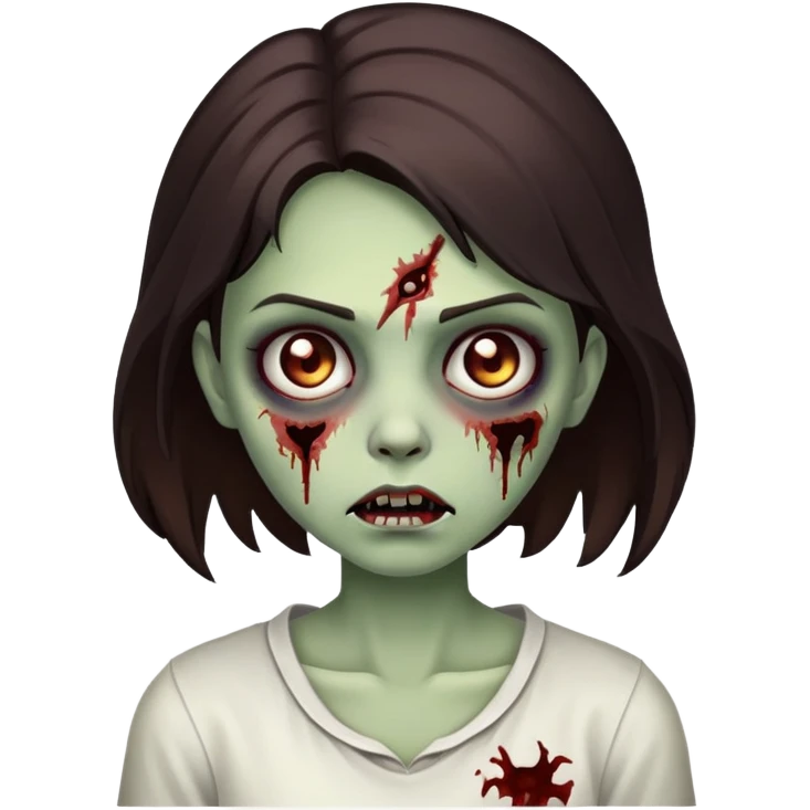 girl zombie with dark brown hair emoji
