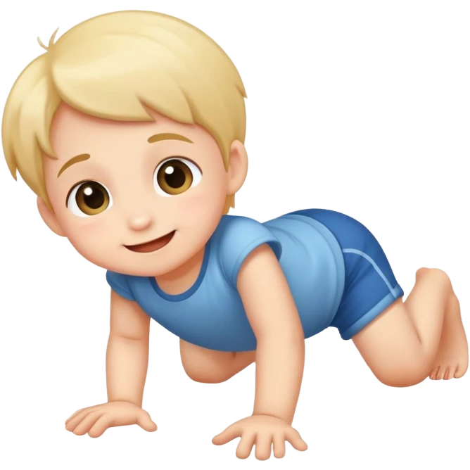 cheerful and cute child crawling on hands and knees emoji
