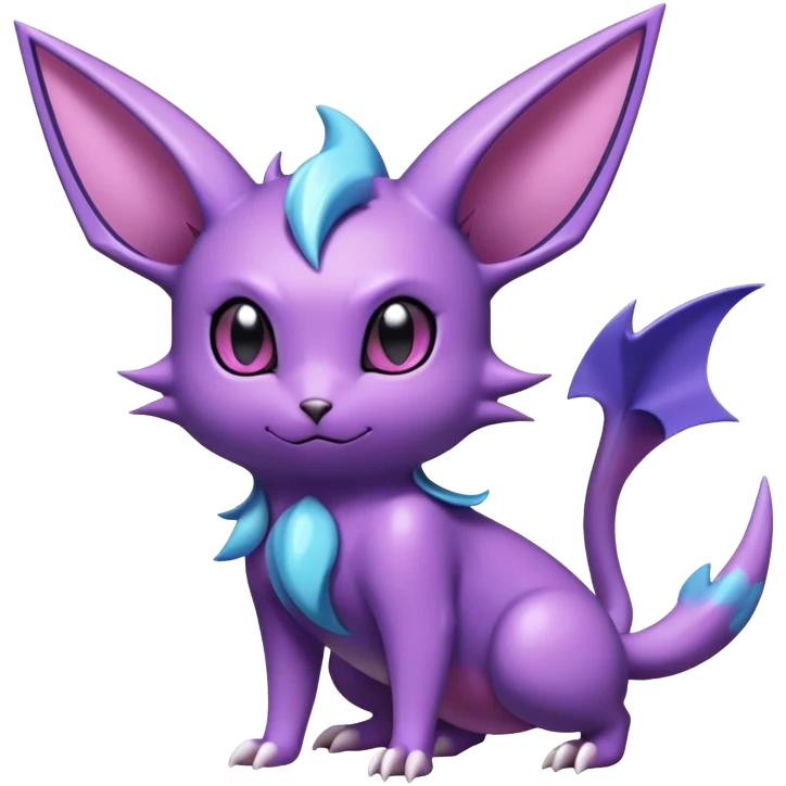 Cool Edgy Cute Shiny Noibat-Espeon-Nidorino-hybrid  full body emoji