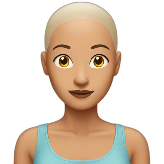 woman no hair emoji