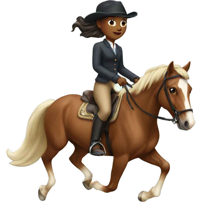 girl riding a horse in canter emoji