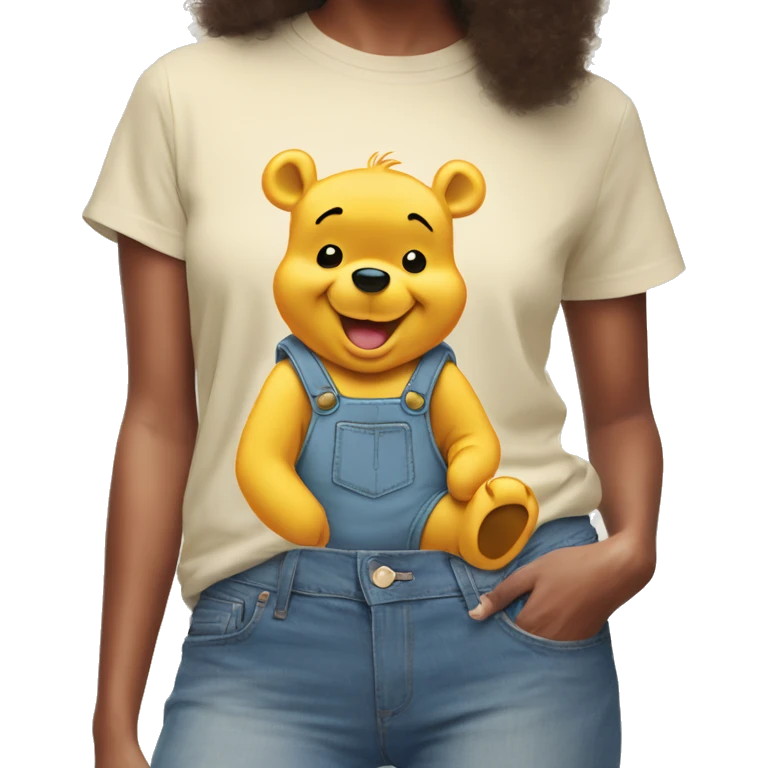 Winnie the pooh tshirt and jeans emoji