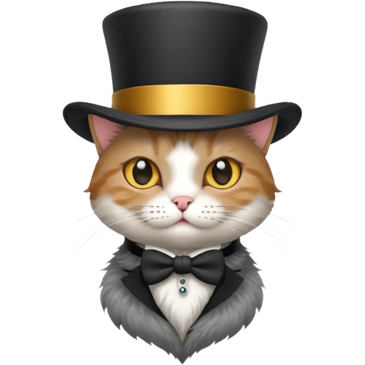 cat wearing a tophat emoji