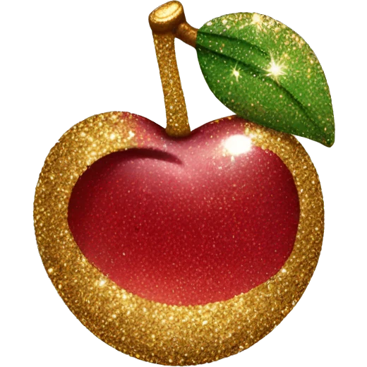 Gold glitter cherry  emoji