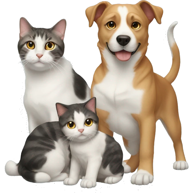 Dog with cats emoji