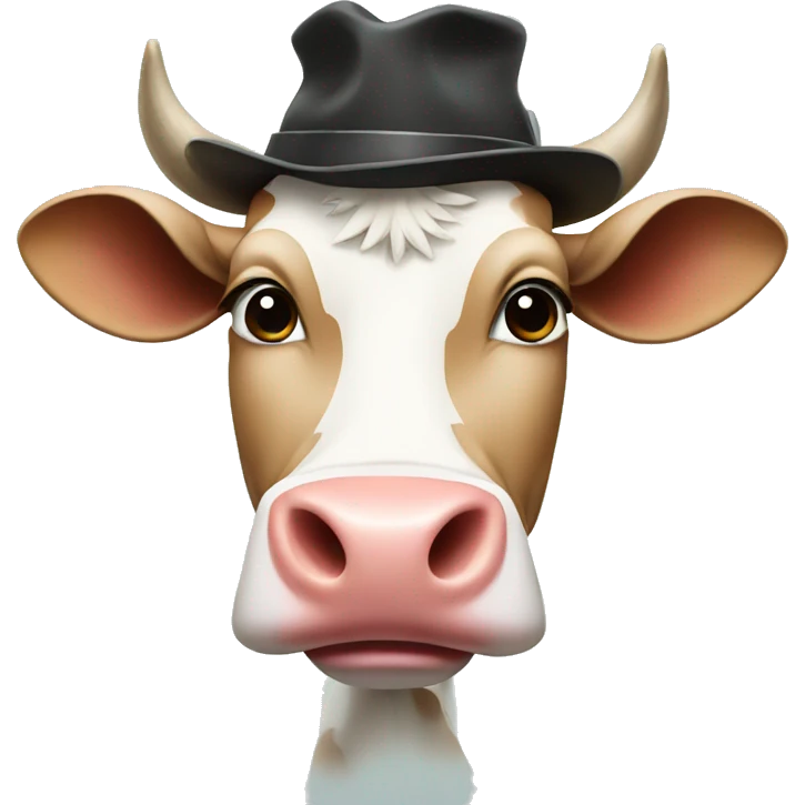Cow with a hat emoji