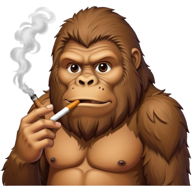 Bigfoot smoking a cigarette  emoji