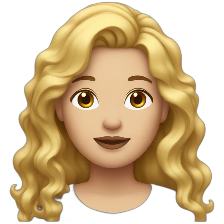 plus-sized woman with blonde wavy hair emoji