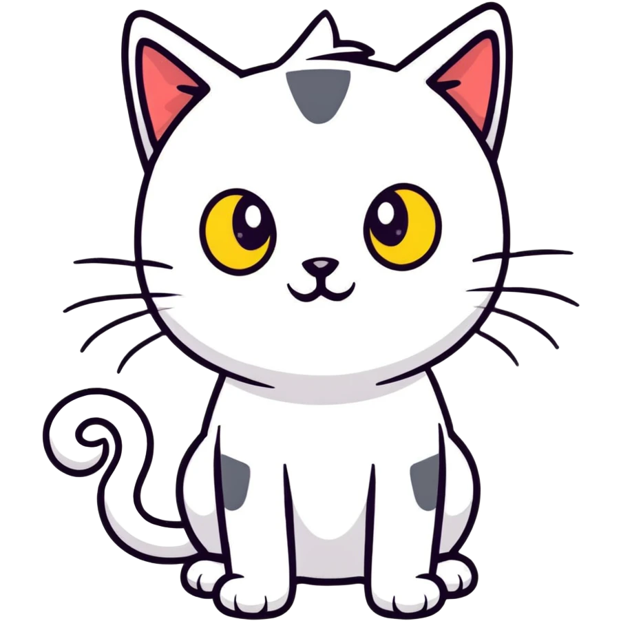 small black cat with yellow eyes emoji