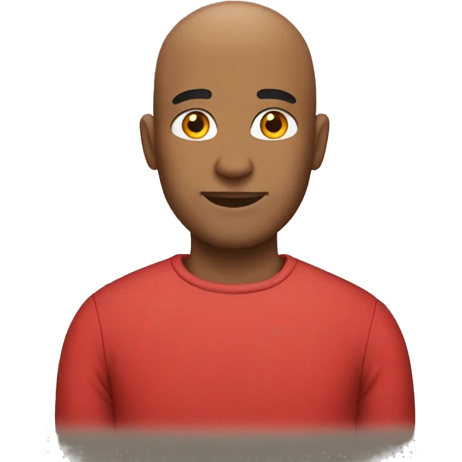 bald man in red shirt emoji
