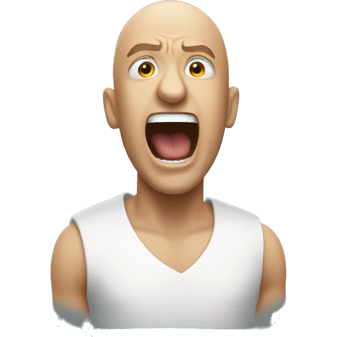 bald guy screaming emoji