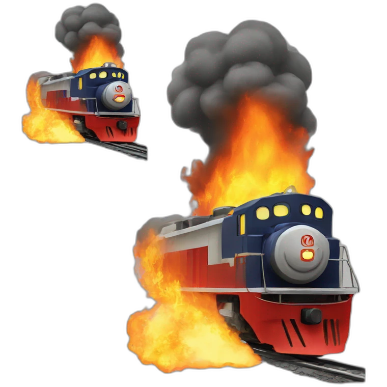 merge train emoji with fire emoji
