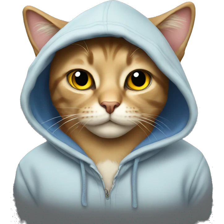 Cat wearing a hoodie emoji