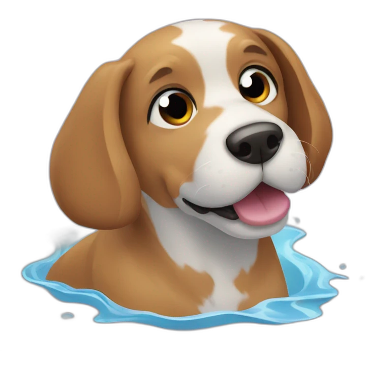 Dog swimming in water emoji