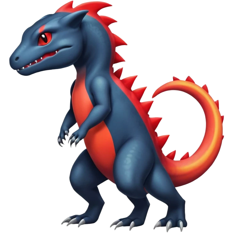 Colorful Dark Shiny Exotic Salandit-Charmeleon-Quilava-Fakémon-hybrid-creature (full body)  emoji