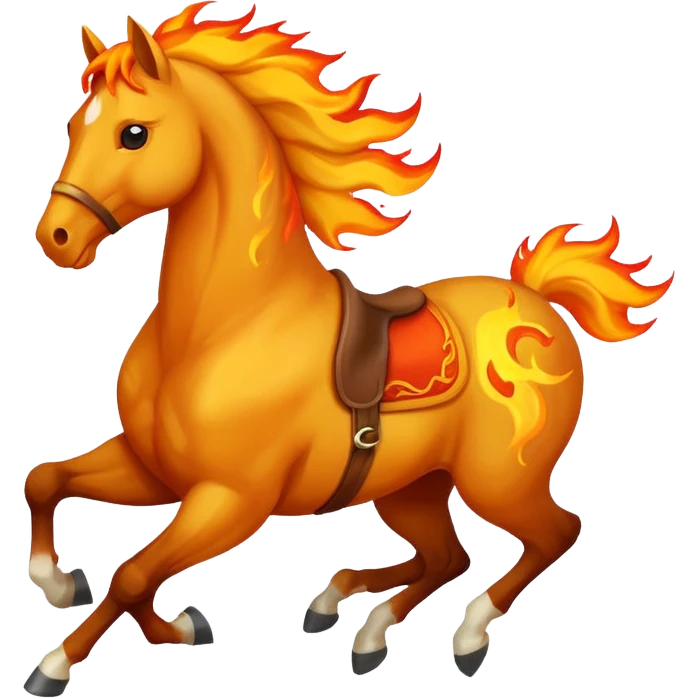 horse galloping with flames emoji
