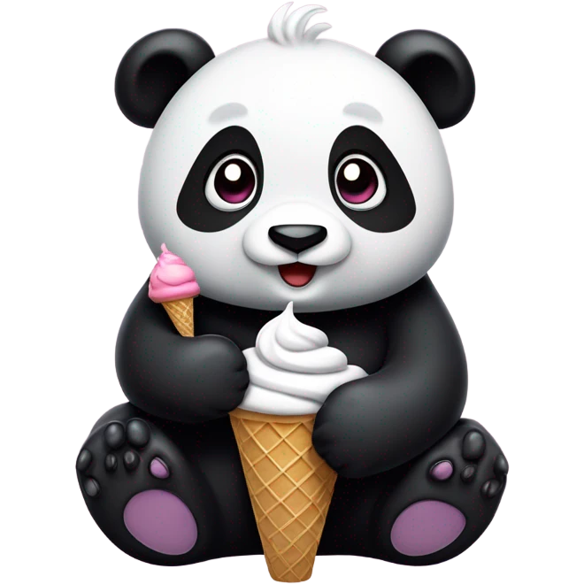 Panda eating ice cream emoji