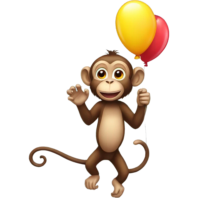 Monkey with balloon  emoji