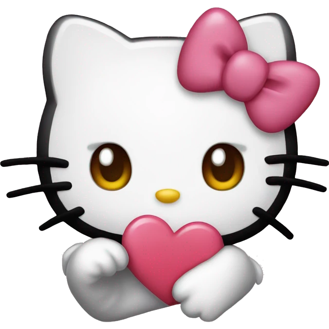 hello kitty with heart emoji