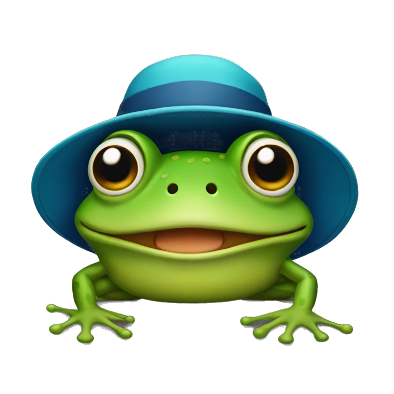 frog wearing a hat emoji