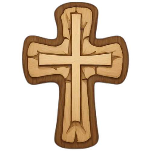 coptic cross clear in wood emoji