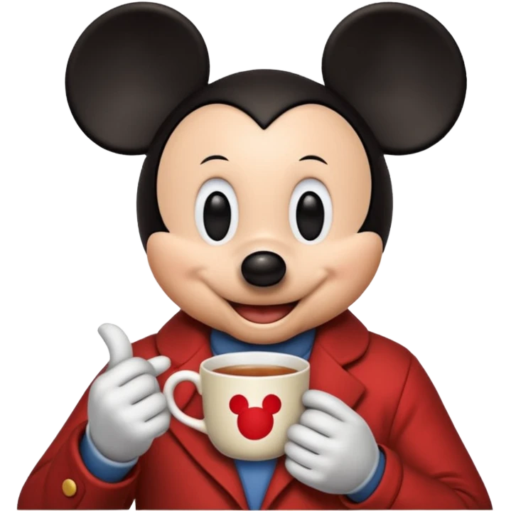 Disney Mickey with a cup of tea emoji