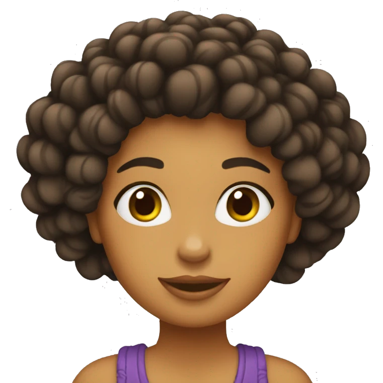chica con trenzas afro emoji