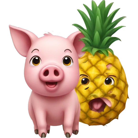 Pig with a pineapple emoji