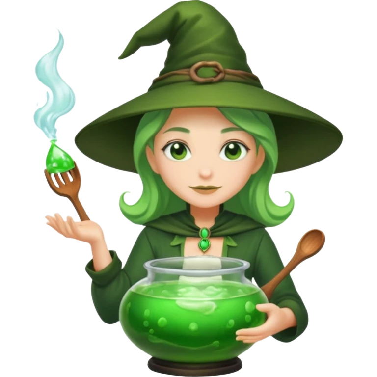 green witch cooking potion emoji